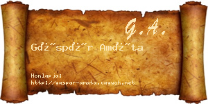 Gáspár Amáta névjegykártya