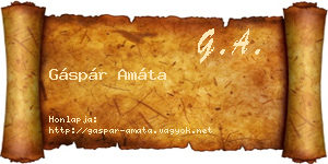 Gáspár Amáta névjegykártya